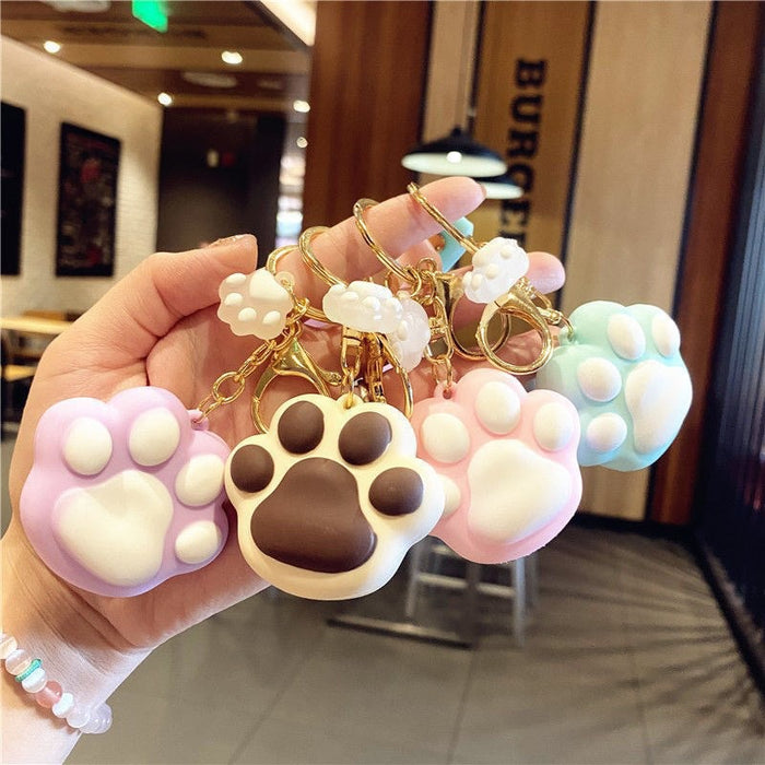 Wholesale  cute kitten claw keychain pendant doll key chain car schoolbag pendant small gift