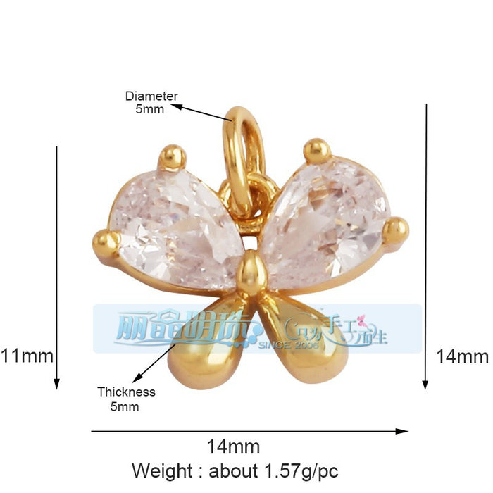 Wholesale Bee Butterfly Ladybug Eagle Sunbird Dragonfly Alloy Micro-inlaid Zircon DIY Jewelry Accessories JDC-DIY-MoHua003