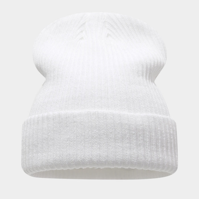 Wholesale Double-striped cuffed pullover warm knitted fashionhat