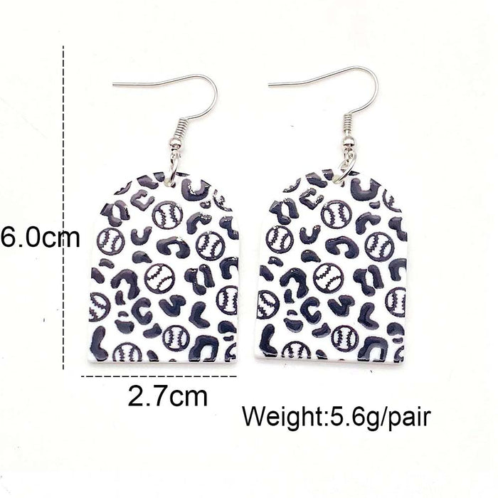 Wholesale Baseball Earrings Basketball Football Rugby Jersey Acrylic Earrings Jewelry Sports Events