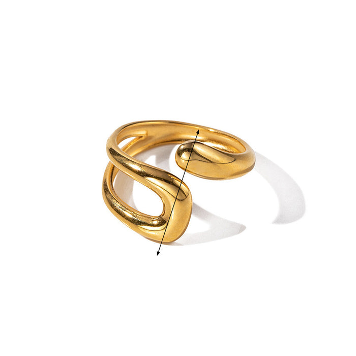 Wholesale Classic retro stainless steel hollow irregular ring for women's high-end accessories