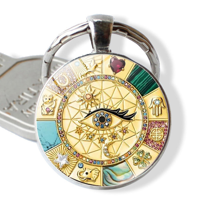 Wholesale Evil Eye Alloy Keychain JDC-KC-HengX026