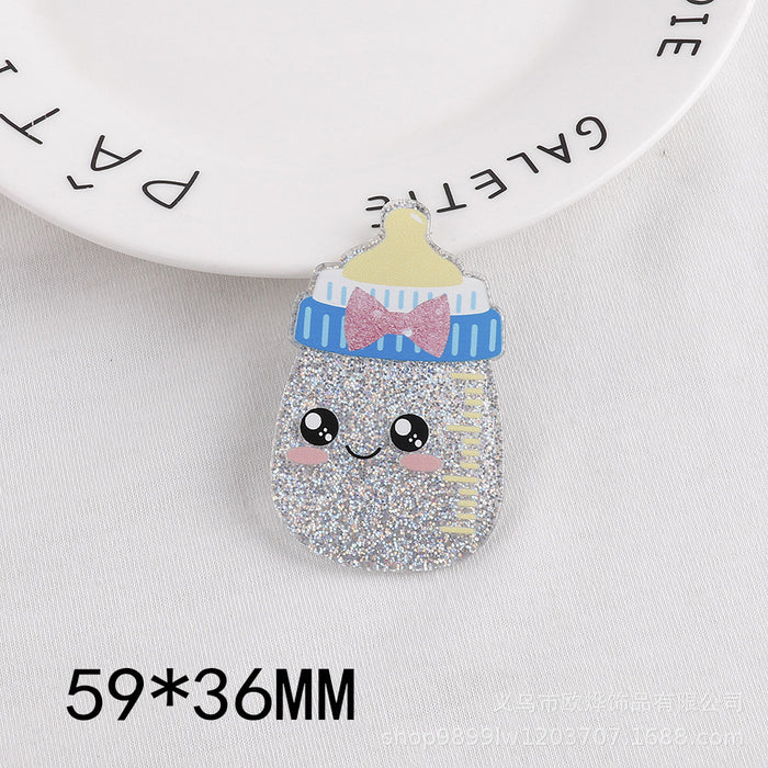 Wholesale Cartoon Pill Clothes Bottle Acrylic Pin DIY Patch Accessories JDC-FK-OuYie007