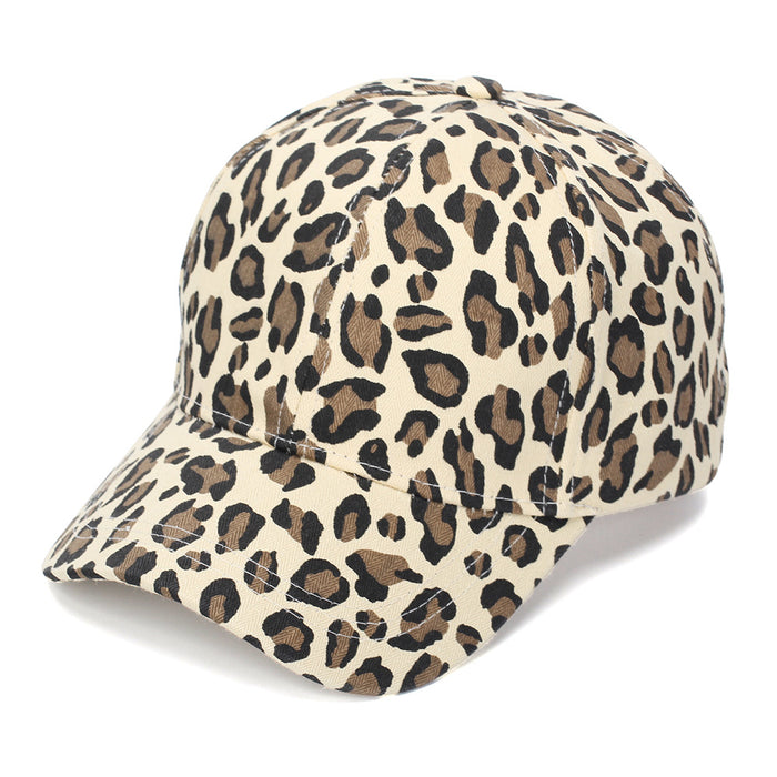 Wholesale Trendy Leopard Print Women' s Baseball Cap High Quality Sun Protection Hat Boutique Gift