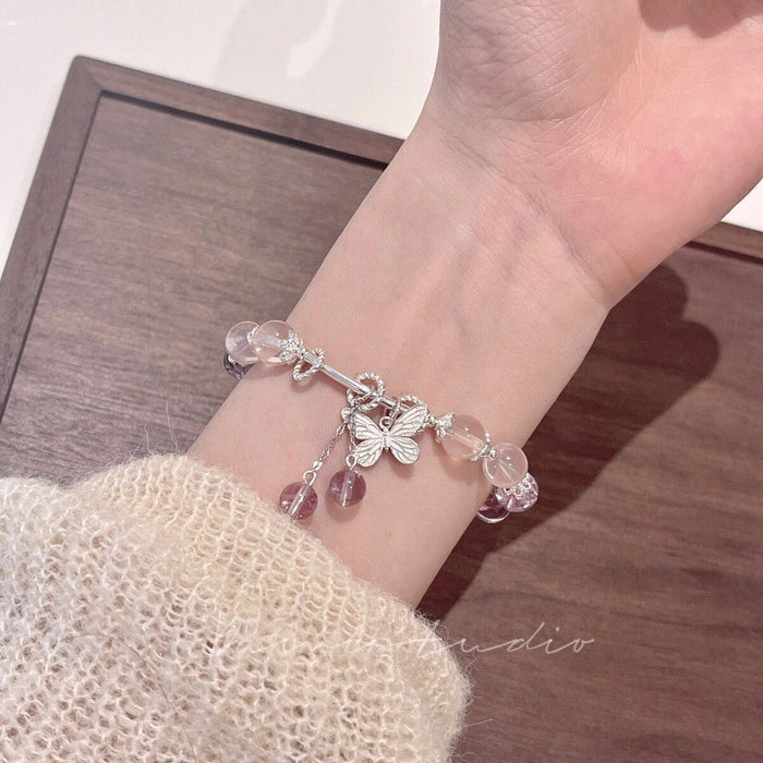 Wholesale Butterfly Imitation Amethyst Bracelet