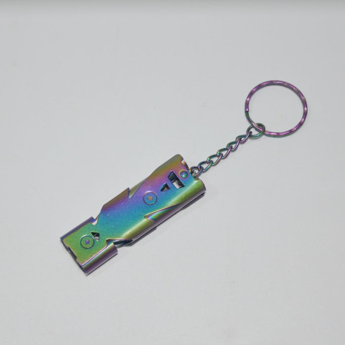 Wholesale Aluminum Alloy Double Tube Whistle Keychain JDC-KC-KB028