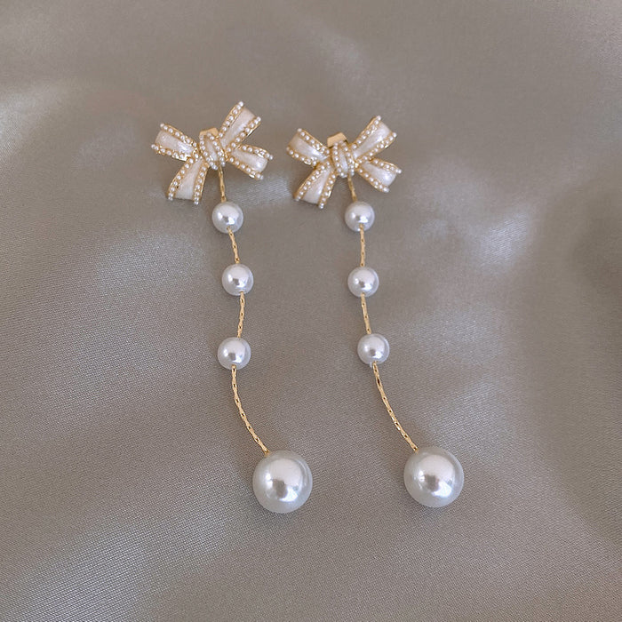 Wholesale Geometric Diamond Pearl Earrings JDC-ES-XuF126