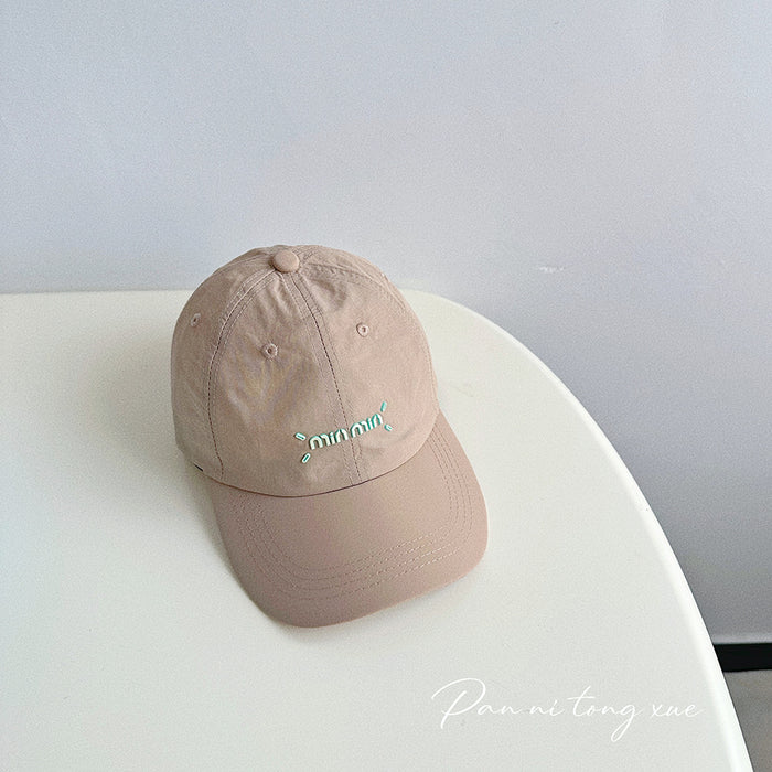 Wholesale Lightweight and breathable letter children's baseball cap, quick drying waterproof duckbill cap, girls' sun protection hat