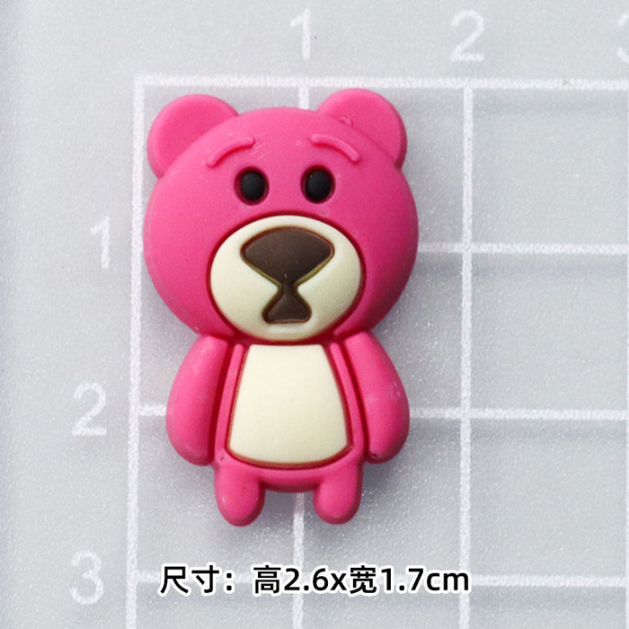 Wholesale 5pcs Cartoon bear soft rubber accessories cream rubber mobile phone case hole shoes hair accessories material bag