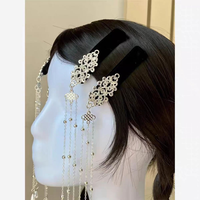 Wholesale Pink diamond tassel hair clip, exquisite bangs clip, hair accessory