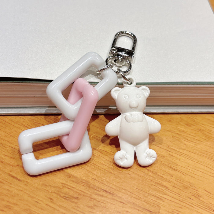 Wholesale DIY Acrylic Bear Keychain Pendant Handmade Earphone Bag Pendant Car Bag Accessories