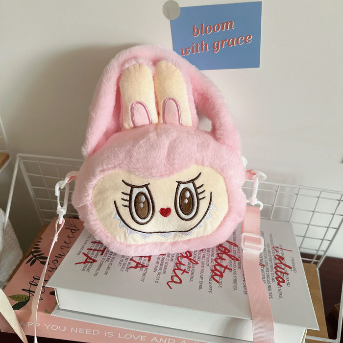 Wholesale Cartoon Cute Little Round Bag,  Cute Girl' s Autumn and Winter Hand-Carrying Mini Doll Bag,  Furry Cross-Body Coin Purse,  Grab Bag