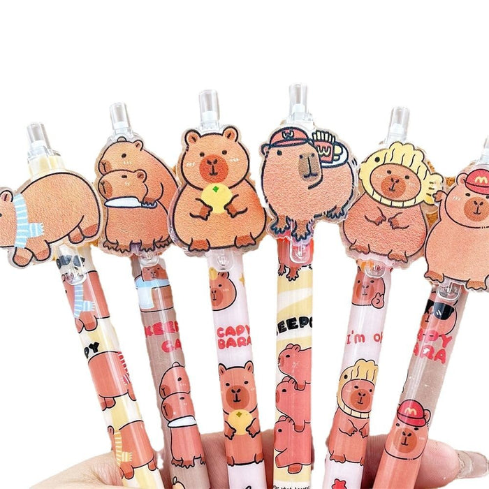 Wholesale Capybara push pen patch limited cute girl black stationery