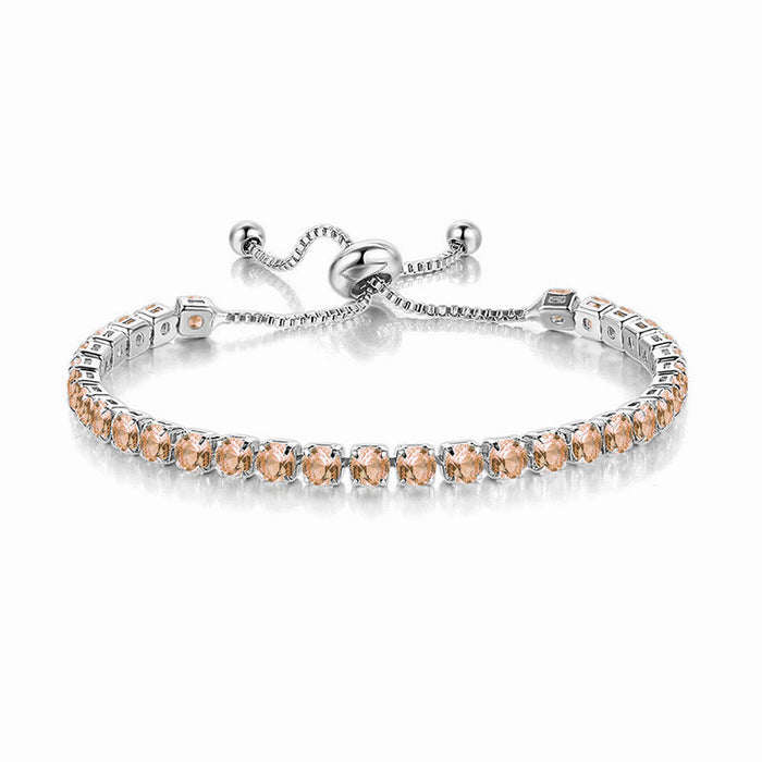 Wholesale Colored zircon bracelet, women's full diamond crystal tennis wholesale accessories