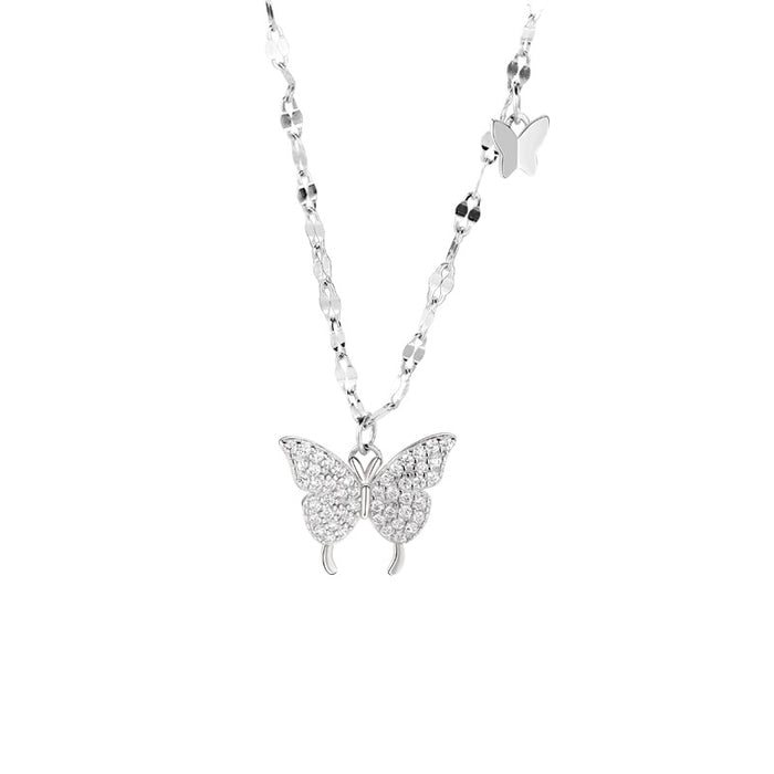 Wholesale Butterfly necklace, light luxury, high-end, niche, collarbone chain for women
