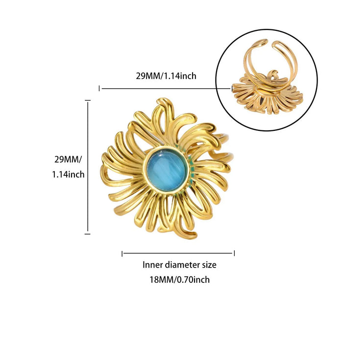 Wholesale Retro Inlaid PeacocK Turquoise Stainless Steel Ring