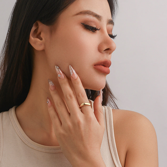 Wholesale Jewelry Round Irregular Curved Ring Smooth Plain Ring