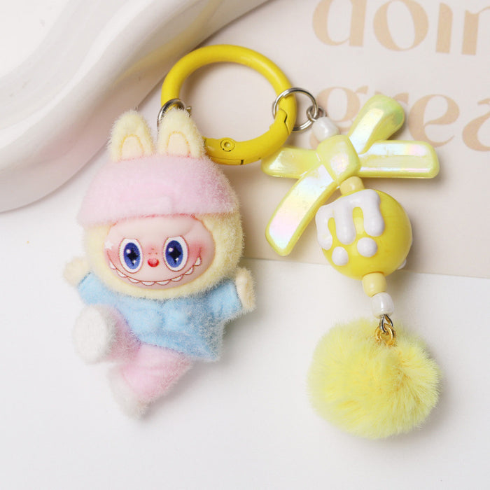 Wholesale Flocked Dancing Cartoon Character Keychain