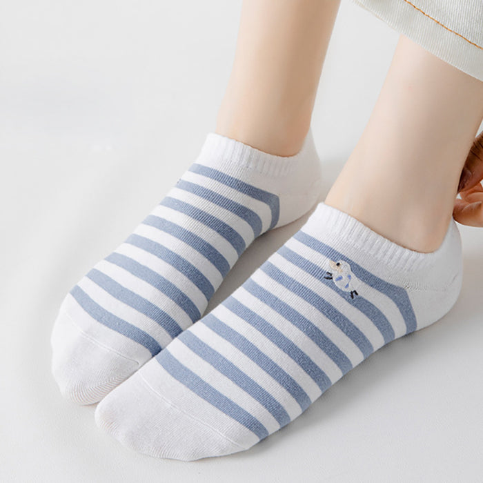 Wholesale Blue Socks Thin Ship Socks Summer Low Top Shallow Mouth Cute Short Socks Cartoon Cotton Socks