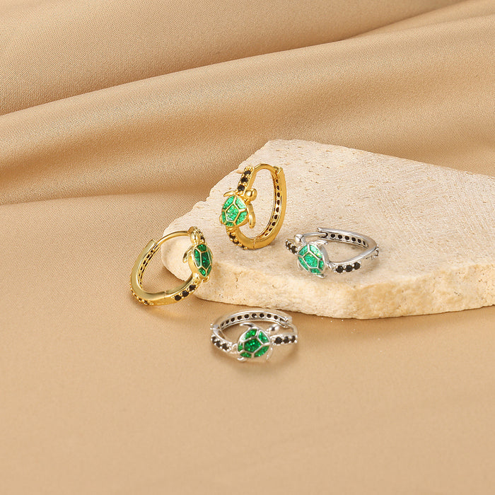 Wholesale 18K Gold Plated Cute Turtle Earrings Ear Buckle  Ocean Wind Earrings