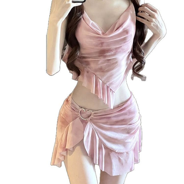 Wholesale Bikini swimsuit three piece set, high-end split body, flesh covering, conservative hot spring swimsuit