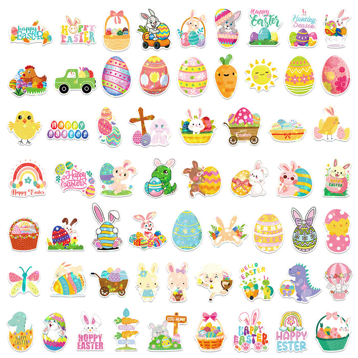 Wholesale 50 Laser Easter Bunny Waterproof Stickers