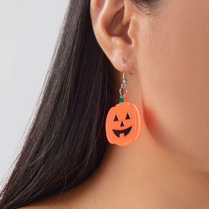 Wholesale  Creative Bat Pumpkin  Ghost Asymmetrical Acrylic Earrings