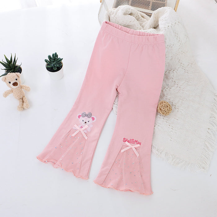 Wholesale Cotton Princess Cartoon Print Flare Pants JDC-BC-ShengY001