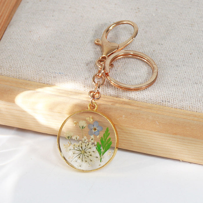 Wholesale Dried Flower Resin Keychain JDC-KC-AWei005