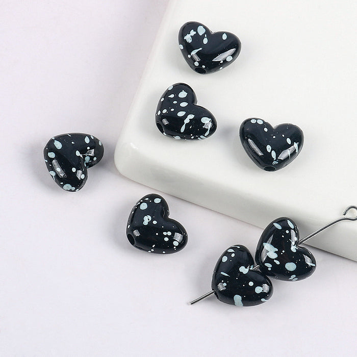Wholesale New Acrylic Black and White Contrast Effect Love Beads Love Beads Love Beads Loose Beads