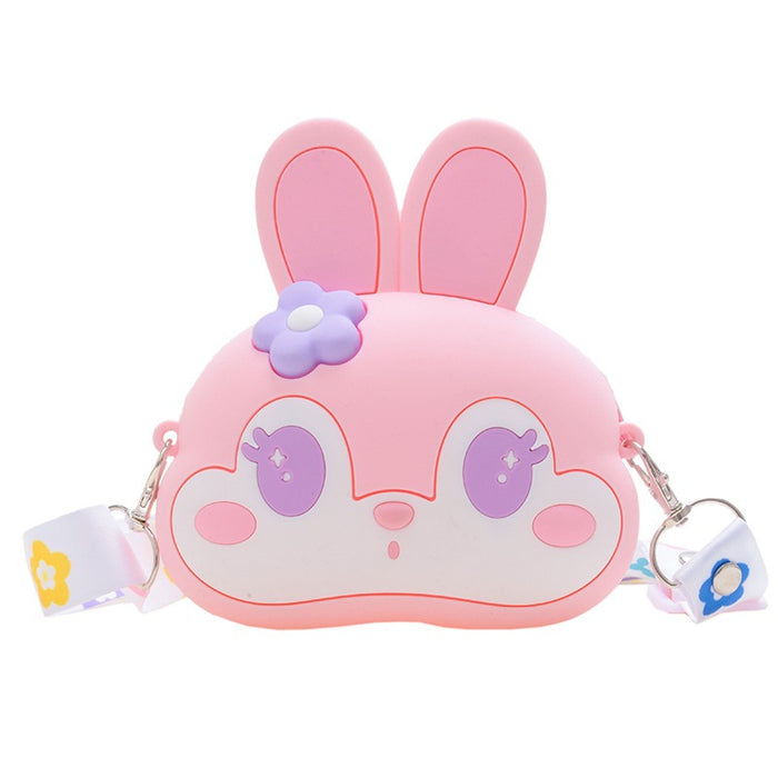 Wholesale children's bag female  cartoon silicone bag girl heart coin purse messenger bag daily storage bag