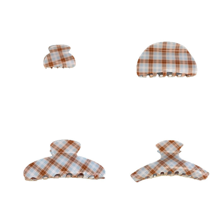 Wholesale PVC Plaid Claw Hair Clip - Retro Fashion Accessory