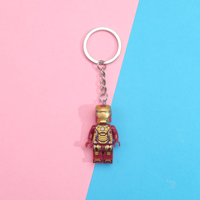 Wholesale of Cute Building Block Plastic Keychains JDC-KC-QMou022