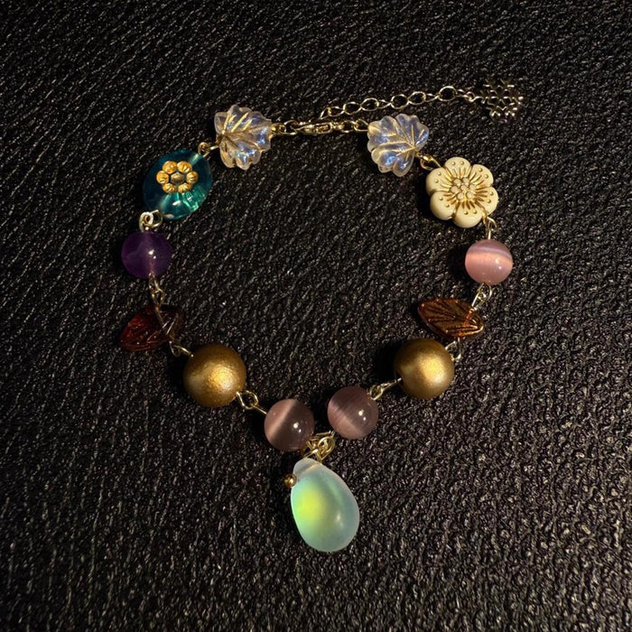 Wholesale Simplicity, individuality, fashion, flower droplet pendant bracelet, niche design, temperament, individuality, fashion, versatile bracelet