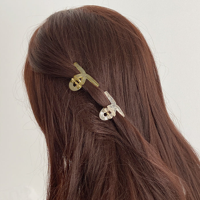 Wholesale Mini small size clip side bangs plate hairpin jelly color Net red half tie