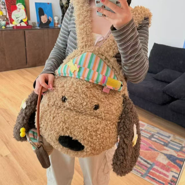 Wholesale Cute Cartoon Plush Puppy Backpack Bags for Student