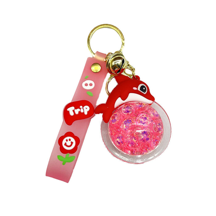 Wholesale Cute Bubble Bead Dolphin Keychain Cartoon Dolphin 3D Doll Car Bag