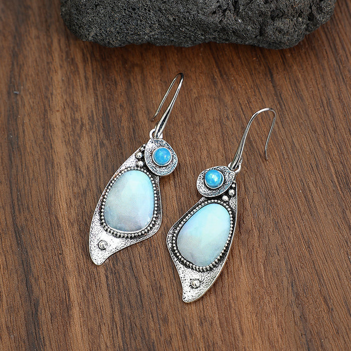Wholesale Bohemian Vintage Distressed Silver Teardrop Earrings