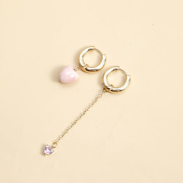 Wholesale Love Heart Pendant Luxury Hoop Earrings