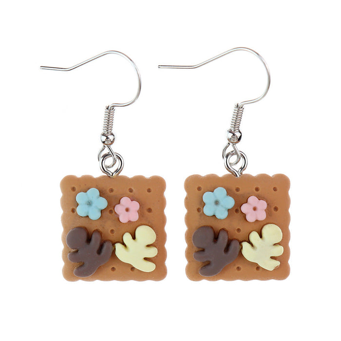 Wholesale Cartoon Simulation Biscuit Earrings JDC-ES-NiQing068