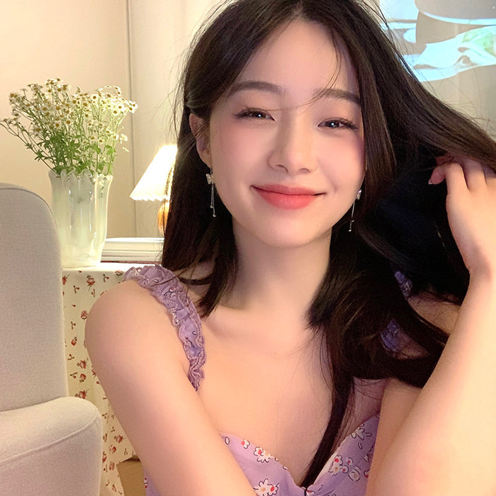 Wholesale Butterfly tassel earrings cold wind ear studs ear hook ear clip earless earrings