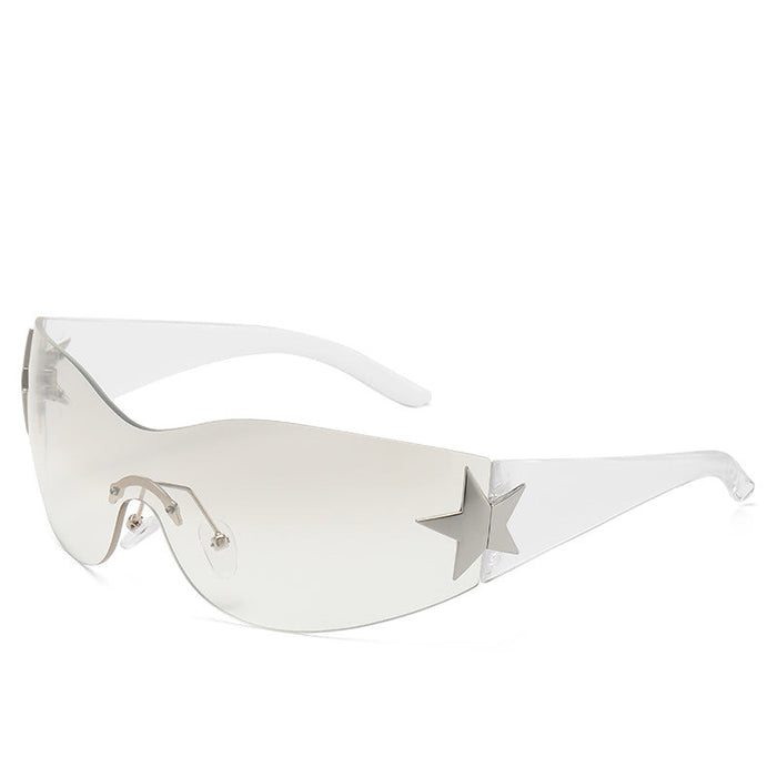 Wholesale Sunglasses integrated pilot sunshade sunglasses pentagram glasses