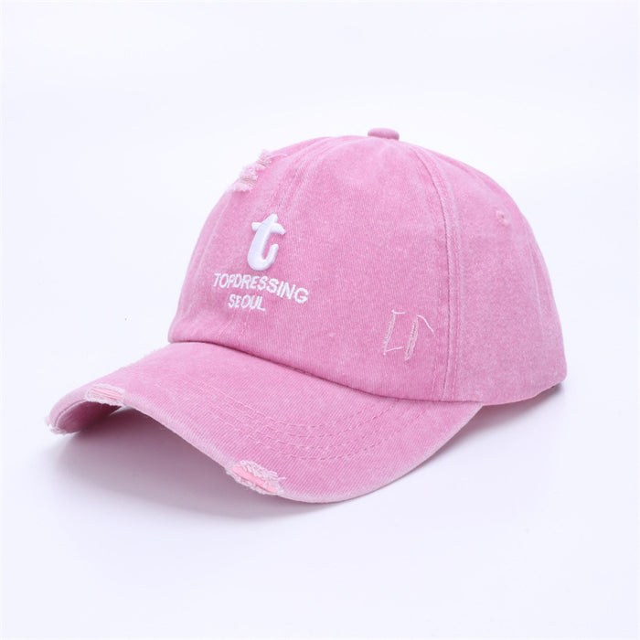 Wholesale New baseball cap, personalized, perforated, vintage sun hat, embroidered duckbill cap for spring and summer