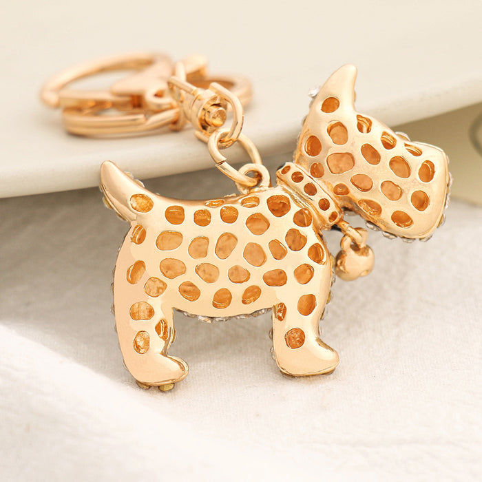 Wholesale Rhinestone Puppy Alloy Keychain JDC-KC-ChaoK045