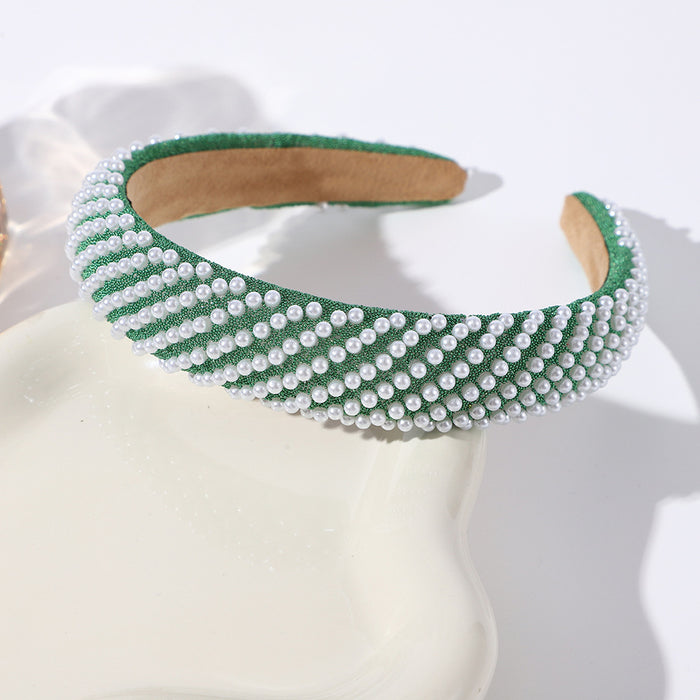 Wholesale Twill pearl headband,  fashionable and versatile,  face washing headband,  elegant hair accessories