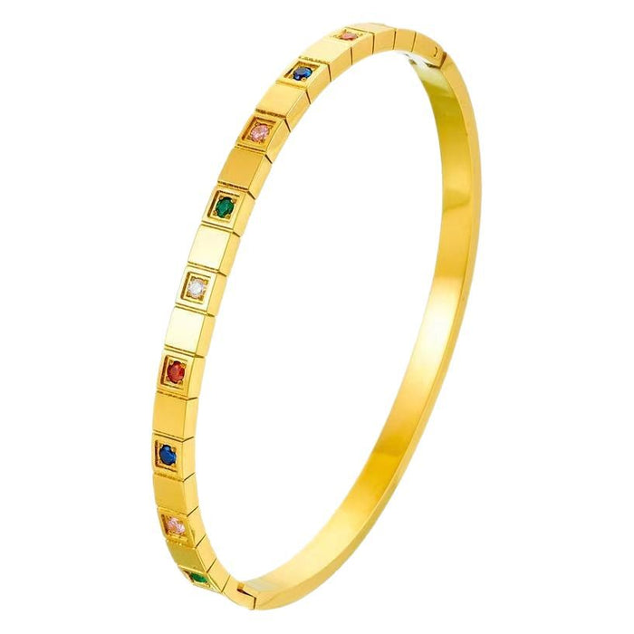 Wholesale Six-pointed Star Buckle Gold Plated Stainless Steel Zirconium Bracelet