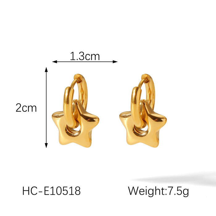 Wholesale Stainless Steel Flower Heart Earrings Women' s Love Flower Pendant