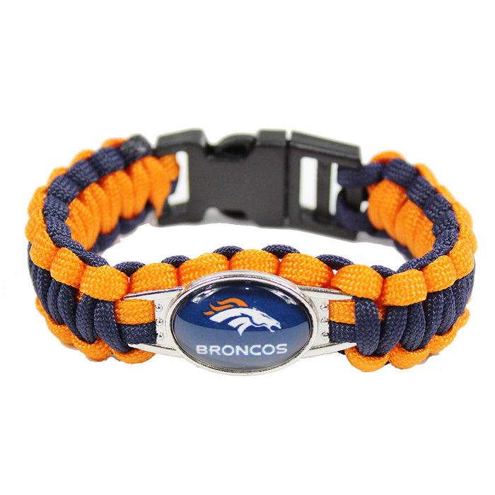 Wholesale  Football Team Woven Bracelet Outdoor Lifesaving Bracelet
