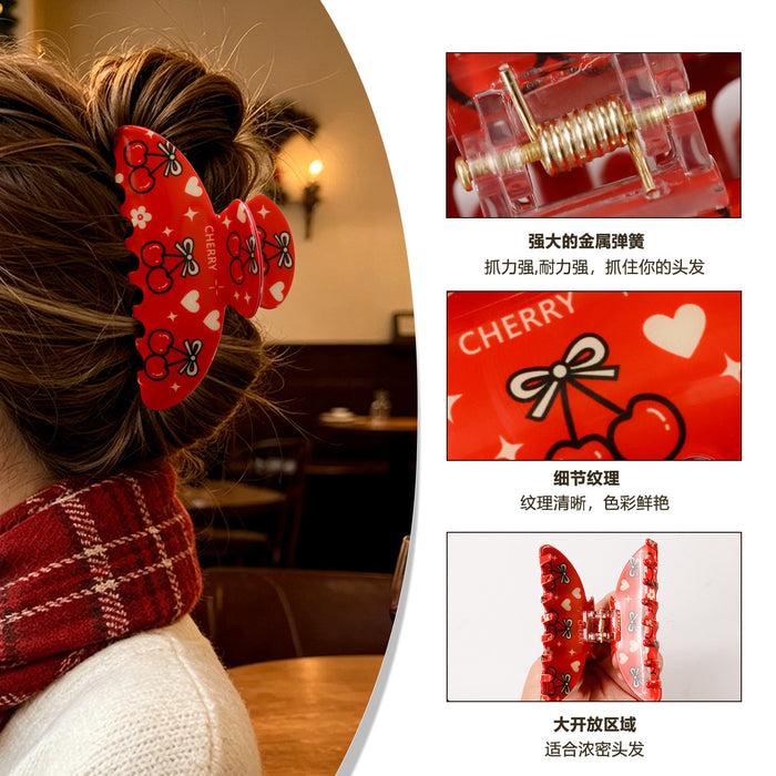 Wholesale PVC Claw Hair Clip Christmas Gingerbread Man Reindeer Women S Fashion Accessory