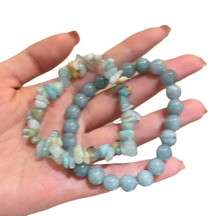 Wholesale Crushed stone round bead bead string bracelet design bracelet